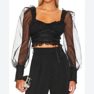 NWT FL&L Gabrielle Top Black